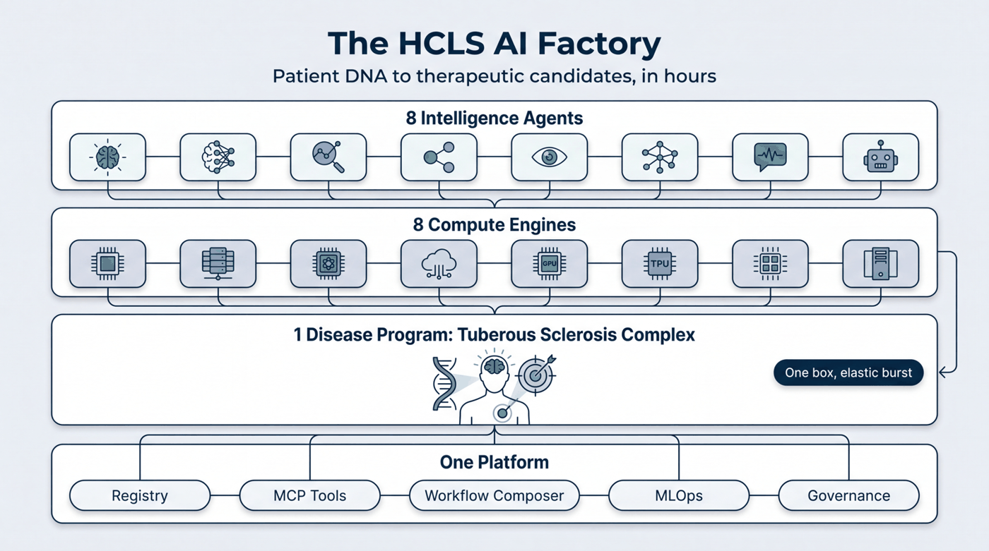 The HCLS AI Factory — layered architecture